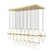 Z-Lite Cayden Linear Chandelier, 23-Light, 18in W x 54in L x 16.75in H, Modern Gold/Clear + Etched Opal 1946P-23L-MGLD - alternate 1